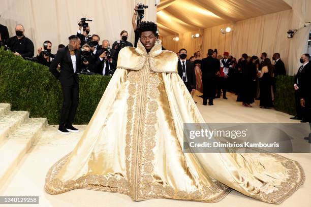 Lil Nas X attends The 2021 Met Gala Celebrating In America: A Lexicon Of Fashion at Metropolitan Museum of Art on September 13, 2021 in New York City.