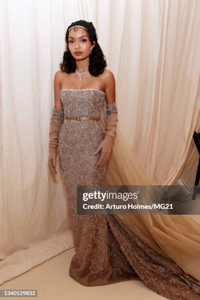 Yara Shahidi attends The 2021 Met Gala Celebrating In America: A Lexicon Of Fashion at Metropolitan Museum of Art on September 13, 2021 in New York...