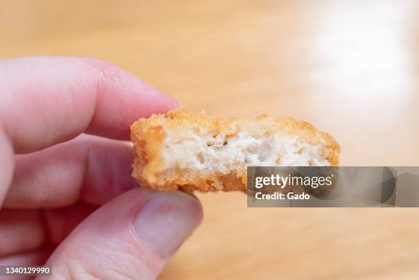 Impossible Chicken Nuggets, plant-based chicken nuggets from Impossible Foods, are visible on a table at Gott's Roadside restaurant in Walnut Creek,...