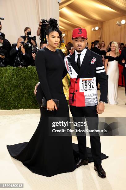 Chance the Rapper and Kirsten Corley attend The 2021 Met Gala Celebrating In America: A Lexicon Of Fashion at Metropolitan Museum of Art on September...