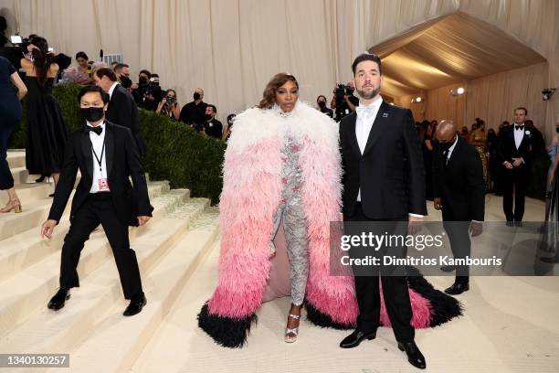 Serena Williams and Alexis Ohanian attend The 2021 Met Gala Celebrating In America: A Lexicon Of Fashion at Metropolitan Museum of Art on September...