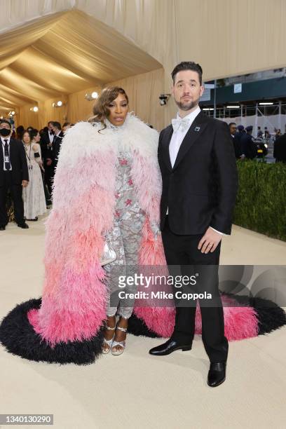 Serena Williams and Alexis Ohanian attend The 2021 Met Gala Celebrating In America: A Lexicon Of Fashion at Metropolitan Museum of Art on September...