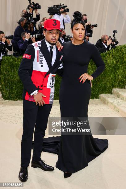 Chance the Rapper and Kirsten Corley attend The 2021 Met Gala Celebrating In America: A Lexicon Of Fashion at Metropolitan Museum of Art on September...