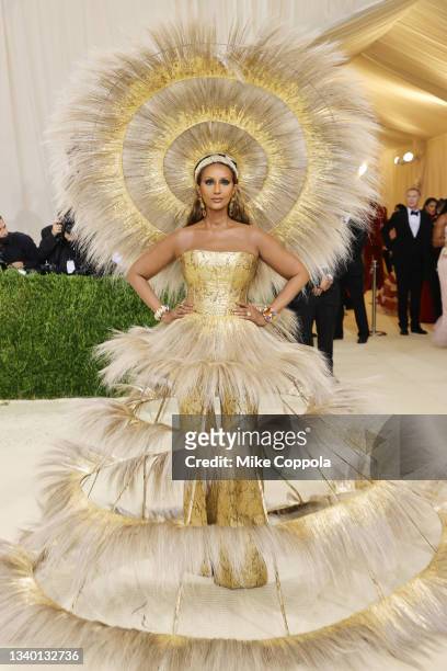 Iman attends The 2021 Met Gala Celebrating In America: A Lexicon Of Fashion at Metropolitan Museum of Art on September 13, 2021 in New York City.