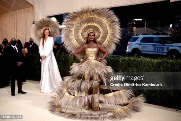 Iman and deigner Harris Reed attend The 2021 Met Gala Celebrating In America: A Lexicon Of Fashion at Metropolitan Museum of Art on September 13,...