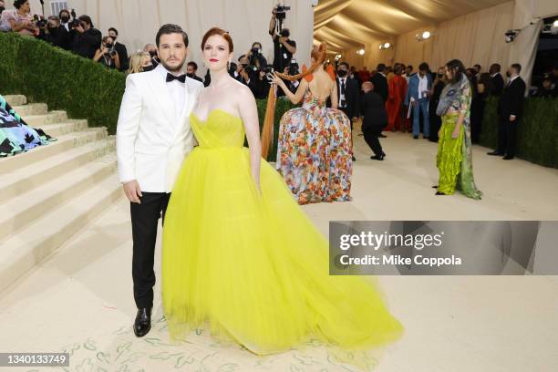 Kit Harington and Rose Leslie attend The 2021 Met Gala Celebrating In America: A Lexicon Of Fashion at Metropolitan Museum of Art on September 13,...