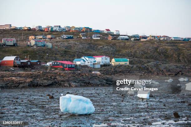 city of iqaluit, baffin island, canada. - iqaluit stock pictures, royalty-free photos & images