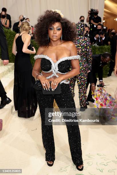 Taraji P. Henson attends The 2021 Met Gala Celebrating In America: A Lexicon Of Fashion at Metropolitan Museum of Art on September 13, 2021 in New...