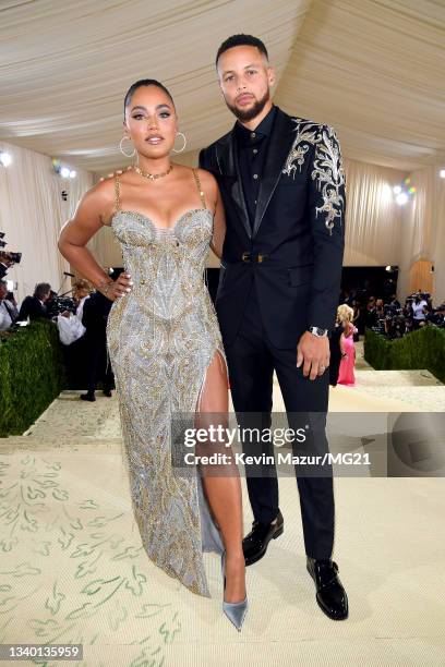 Stephen Curry and Ayesha Curry attends the The 2021 Met Gala Celebrating In America: A Lexicon Of Fashion at Metropolitan Museum of Art on September...