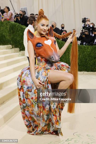 Kim Petras attends The 2021 Met Gala Celebrating In America: A Lexicon Of Fashion at Metropolitan Museum of Art on September 13, 2021 in New York...