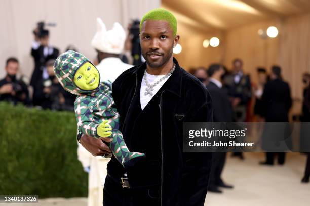 Frank Ocean attends The 2021 Met Gala Celebrating In America: A Lexicon Of Fashion at Metropolitan Museum of Art on September 13, 2021 in New York...
