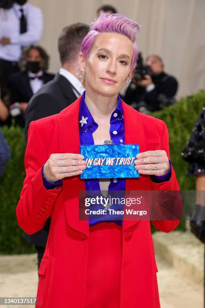 Megan Rapinoe attends The 2021 Met Gala Celebrating In America: A Lexicon Of Fashion at Metropolitan Museum of Art on September 13, 2021 in New York...