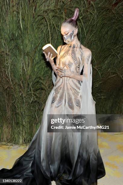 Grimes attends the The 2021 Met Gala Celebrating In America: A Lexicon Of Fashion at Metropolitan Museum of Art on September 13, 2021 in New York...