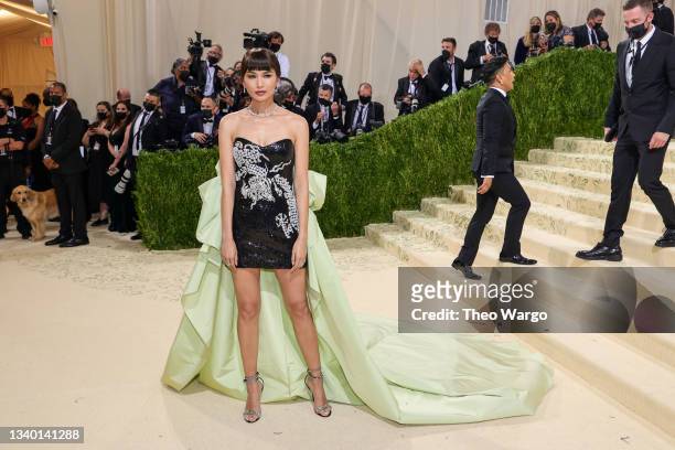 Gemma Chan attends The 2021 Met Gala Celebrating In America: A Lexicon Of Fashion at Metropolitan Museum of Art on September 13, 2021 in New York...