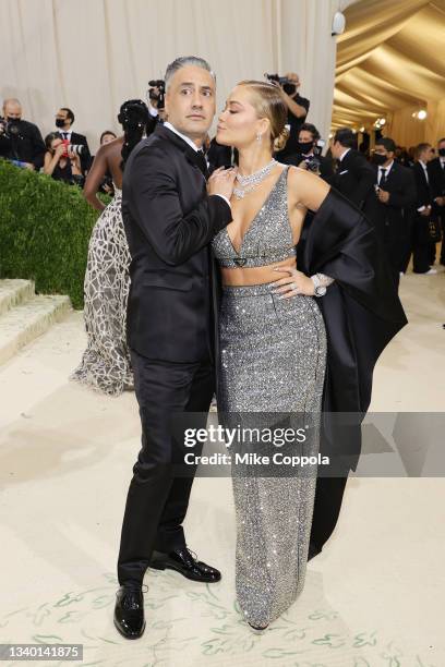 Taika Waititi and Rita Ora attend The 2021 Met Gala Celebrating In America: A Lexicon Of Fashion at Metropolitan Museum of Art on September 13, 2021...