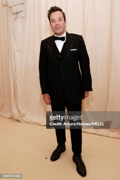 Jimmy Fallon attends The 2021 Met Gala Celebrating In America: A Lexicon Of Fashion at Metropolitan Museum of Art on September 13, 2021 in New York...
