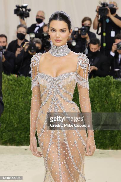 Kendall Jenner attends The 2021 Met Gala Celebrating In America: A Lexicon Of Fashion at Metropolitan Museum of Art on September 13, 2021 in New York...