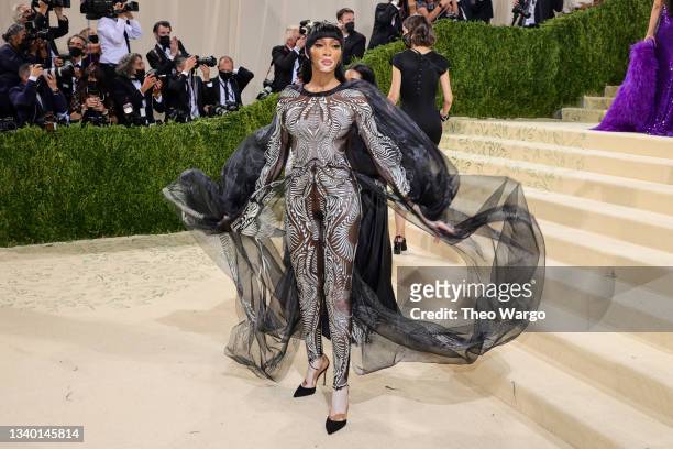 Winnie Harlow attends The 2021 Met Gala Celebrating In America: A Lexicon Of Fashion at Metropolitan Museum of Art on September 13, 2021 in New York...