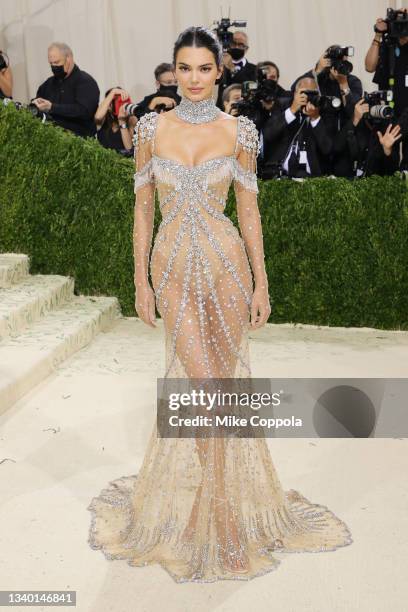 Kendall Jenner attends The 2021 Met Gala Celebrating In America: A Lexicon Of Fashion at Metropolitan Museum of Art on September 13, 2021 in New York...