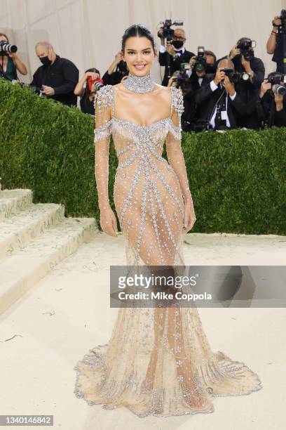 Kendall Jenner attends The 2021 Met Gala Celebrating In America: A Lexicon Of Fashion at Metropolitan Museum of Art on September 13, 2021 in New York...