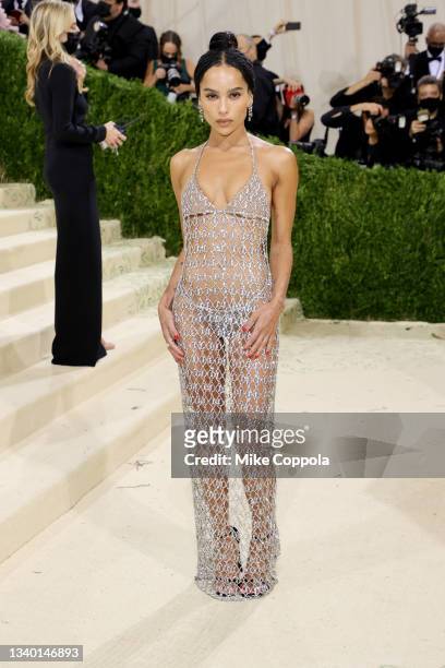Zoë Kravitz attends The 2021 Met Gala Celebrating In America: A Lexicon Of Fashion at Metropolitan Museum of Art on September 13, 2021 in New York...