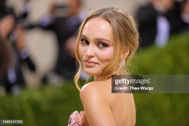 Lily-Rose Depp attends The 2021 Met Gala Celebrating In America: A Lexicon Of Fashion at Metropolitan Museum of Art on September 13, 2021 in New York...