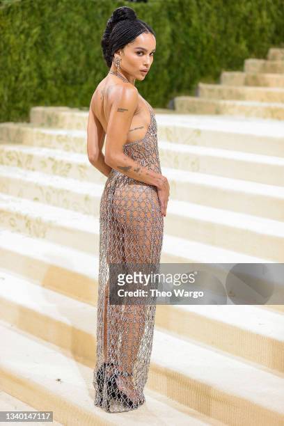 Zoë Kravitz attends The 2021 Met Gala Celebrating In America: A Lexicon Of Fashion at Metropolitan Museum of Art on September 13, 2021 in New York...