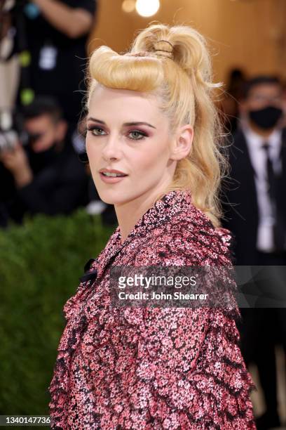 Kristen Stewart attends The 2021 Met Gala Celebrating In America: A Lexicon Of Fashion at Metropolitan Museum of Art on September 13, 2021 in New...