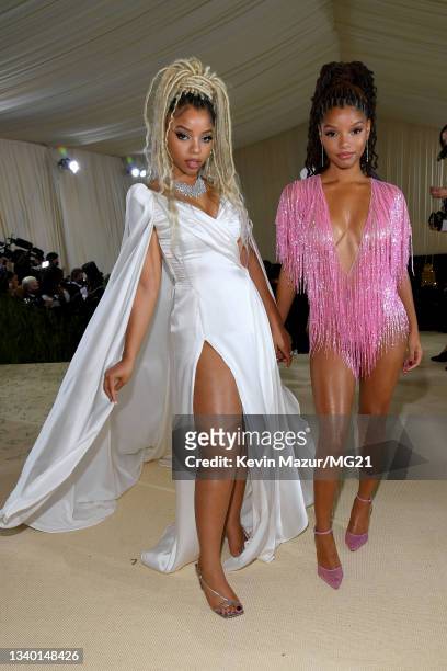 Chloe Bailey and Halle Bailey attend The 2021 Met Gala Celebrating In America: A Lexicon Of Fashion at Metropolitan Museum of Art on September 13,...