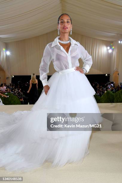 Alicia Keys attends The 2021 Met Gala Celebrating In America: A Lexicon Of Fashion at Metropolitan Museum of Art on September 13, 2021 in New York...