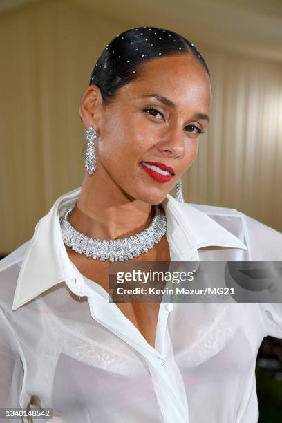 Alicia Keys attends The 2021 Met Gala Celebrating In America: A Lexicon Of Fashion at Metropolitan Museum of Art on September 13, 2021 in New York...