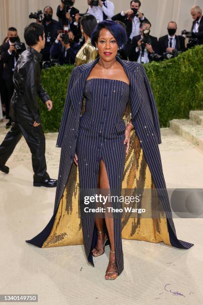 Regina King attends The 2021 Met Gala Celebrating In America: A Lexicon Of Fashion at Metropolitan Museum of Art on September 13, 2021 in New York...