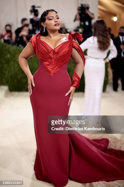 Paloma Elsesser attends The 2021 Met Gala Celebrating In America: A Lexicon Of Fashion at Metropolitan Museum of Art on September 13, 2021 in New...