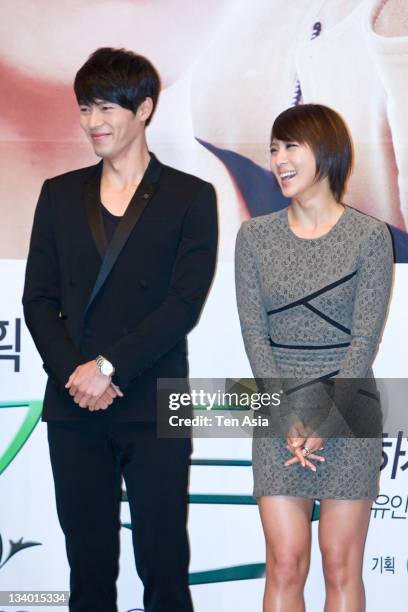 Hyun Bin and Ha Ji-Won attend the SBS Drama "Secret Garden" Press Conference at SBS Building on November 10, 2010 in Seoul, South Korea.