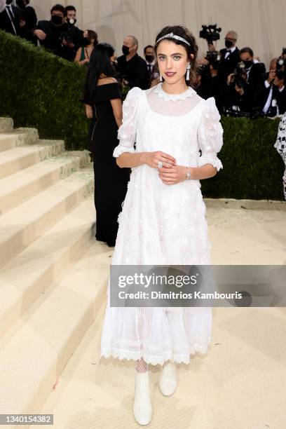 Margaret Qualley attends The 2021 Met Gala Celebrating In America: A Lexicon Of Fashion at Metropolitan Museum of Art on September 13, 2021 in New...