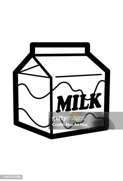 milk (box) icon vector illustration in monochrome color. - milk chocolate stock illustrations
