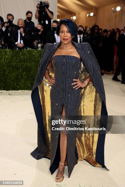 Regina King attends The 2021 Met Gala Celebrating In America: A Lexicon Of Fashion at Metropolitan Museum of Art on September 13, 2021 in New York...