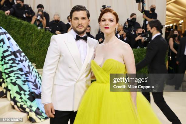 Kit Harrington and Rose Leslie attend The 2021 Met Gala Celebrating In America: A Lexicon Of Fashion at Metropolitan Museum of Art on September 13,...