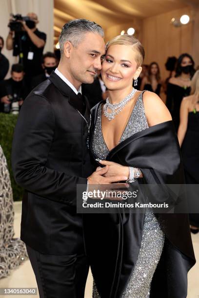 Taika Waititi and Rita Ora attend The 2021 Met Gala Celebrating In America: A Lexicon Of Fashion at Metropolitan Museum of Art on September 13, 2021...