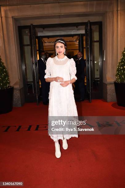 Margaret Qualley departs The Mark Hotel for the 2021 Met Gala on September 13, 2021 in New York City.