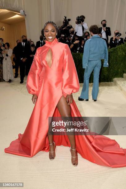 Sloane Stephens attends The 2021 Met Gala Celebrating In America: A Lexicon Of Fashion at Metropolitan Museum of Art on September 13, 2021 in New...
