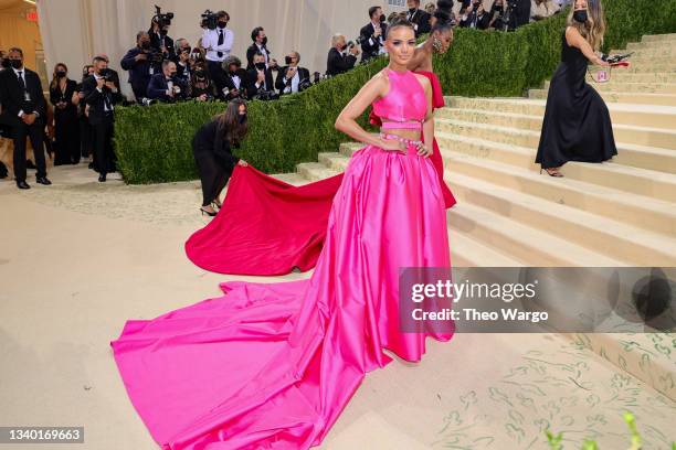 Singer Leslie Grace attends The 2021 Met Gala Celebrating In America: A Lexicon Of Fashion at Metropolitan Museum of Art on September 13, 2021 in New...