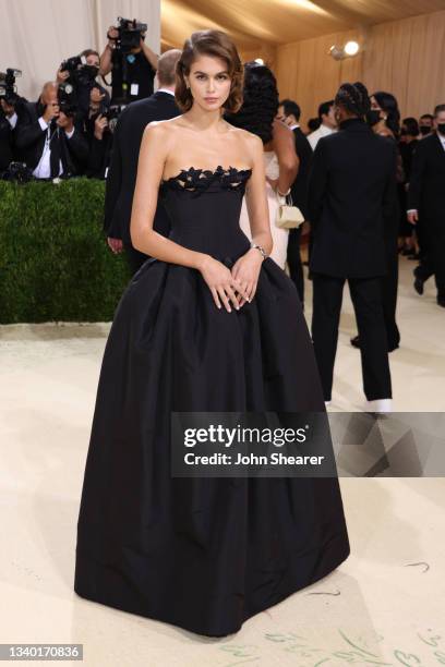 Kaia Gerber attends The 2021 Met Gala Celebrating In America: A Lexicon Of Fashion at Metropolitan Museum of Art on September 13, 2021 in New York...