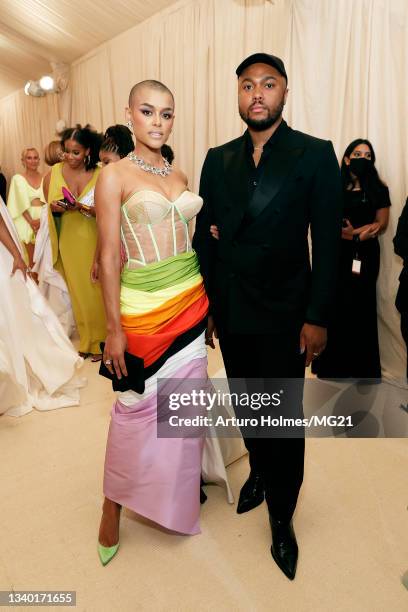 Jordan Alexander and Christopher John Rogers attend the The 2021 Met Gala Celebrating In America: A Lexicon Of Fashion at Metropolitan Museum of Art...