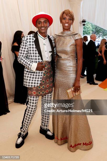 Marcus Samuelsson and Maya Haile attend The 2021 Met Gala Celebrating In America: A Lexicon Of Fashion at Metropolitan Museum of Art on September 13,...