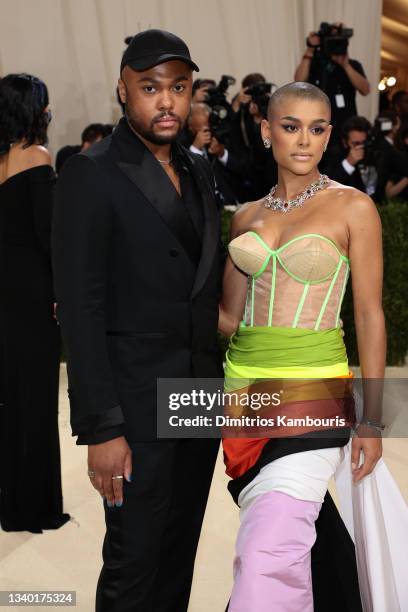 Designer Christopher John Rogers and Jordan Alexander attend The 2021 Met Gala Celebrating In America: A Lexicon Of Fashion at Metropolitan Museum of...