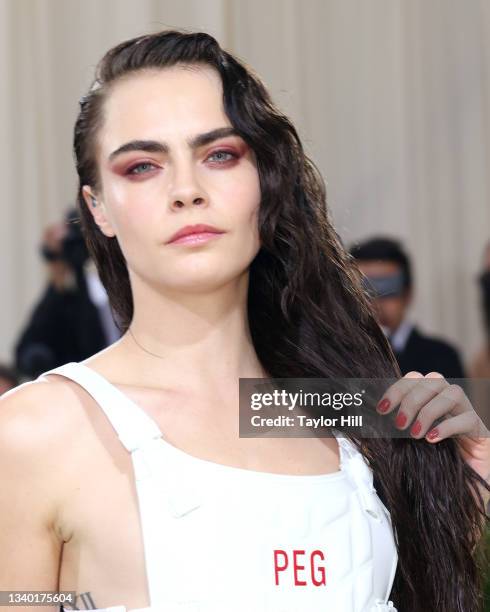 Cara Delevingne attends the 2021 Met Gala benefit "In America: A Lexicon of Fashion" at Metropolitan Museum of Art on September 13, 2021 in New York...