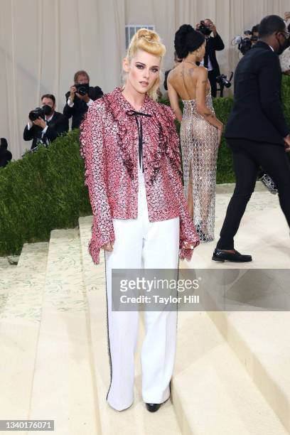 Kristen Stewart attends the 2021 Met Gala benefit "In America: A Lexicon of Fashion" at Metropolitan Museum of Art on September 13, 2021 in New York...