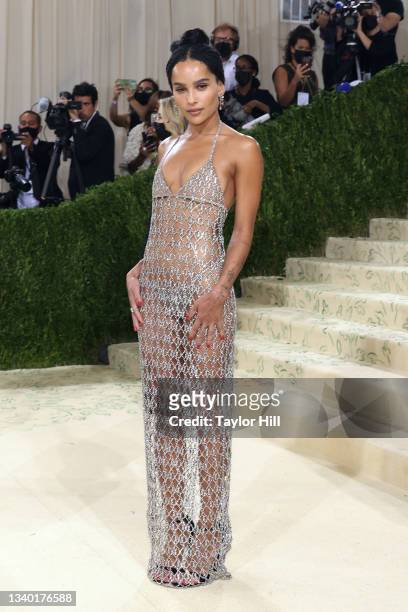 Zoe Kravitz attends the 2021 Met Gala benefit "In America: A Lexicon of Fashion" at Metropolitan Museum of Art on September 13, 2021 in New York City.