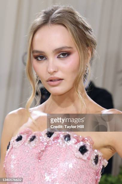 Lily-Rose Depp attends the 2021 Met Gala benefit "In America: A Lexicon of Fashion" at Metropolitan Museum of Art on September 13, 2021 in New York...